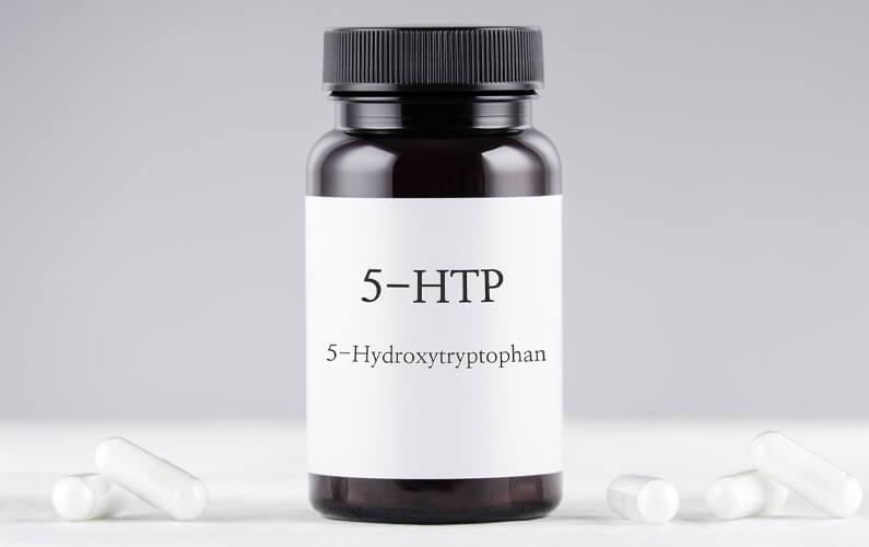 5-HTP supplement bottle