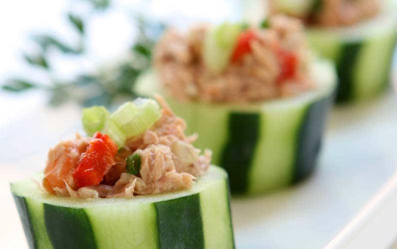 tuna salad cucumber boats