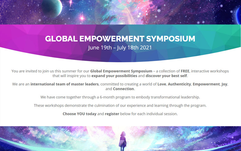 FREE Global Empowerment Symposium- June 19th – July 18th 2021